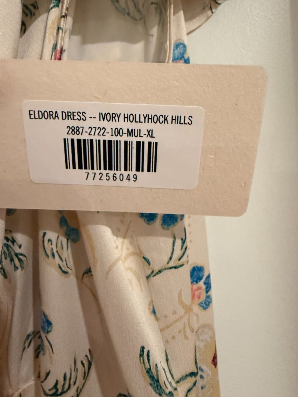NWT DÔEN Eldora Floral Silk Dress | Ivory Hollyhock Hills | Size XL - Picture 7 of 8